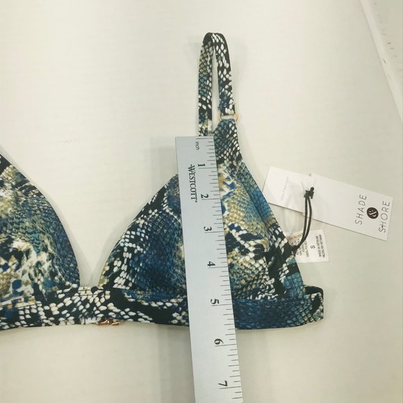Shade And Shore Women's Size Small 4-6 Triangle Bikini Swim Top Snake Print New - Picture 11 of 15
